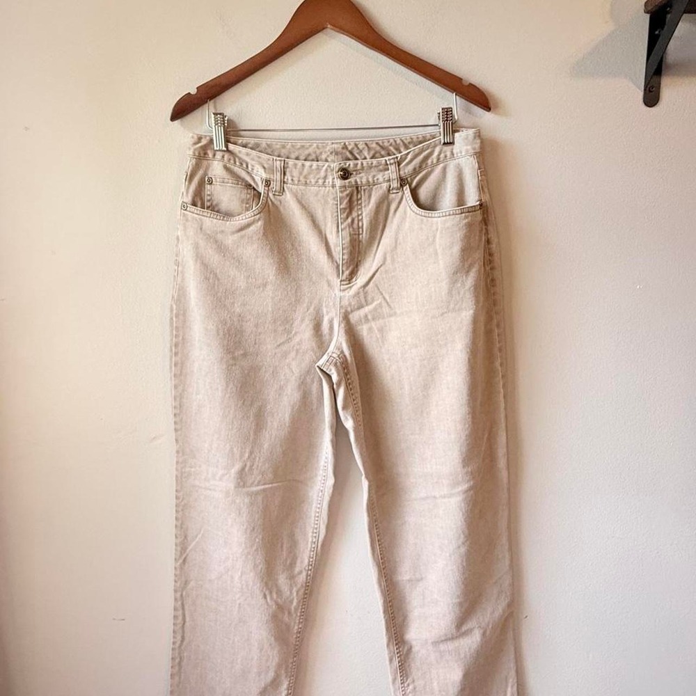 Talbots beige 98% cotton & 2% spandex jeans size petite M